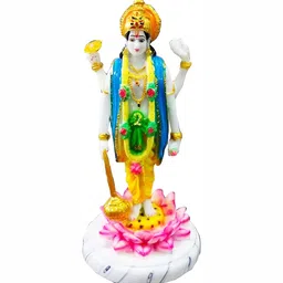 krishnagallery1 Gold Toned & White marble Idol Showpiece-17