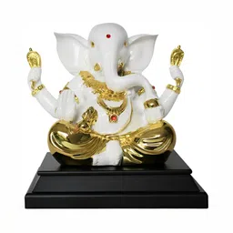krishnagallery1 White & Gold Toned Religious Metal Idol Showpiece-image-82