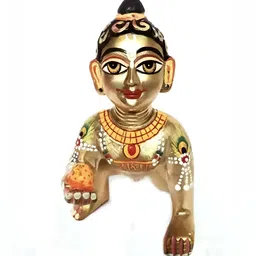 krishnagallery1 Gold Toned & Black Idol Religious Brass Showpiece-image-38