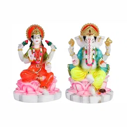 krishnagallery1 White Religious Laxmi Ganesh Idol Showpiece-image-19