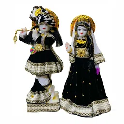 krishnagallery1 White & Black Marble Religious Small Showpiece-image-84
