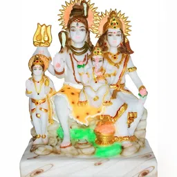 krishnagallery1 White & Gold Toned Shiv Parivar Religious Idol ShowpieceShowpiece-image-19