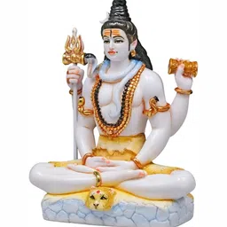 krishnagallery1 White & Black Marble Shiv Bholenath Showpiece-image-88