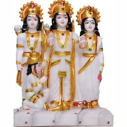 krishnagallery1 White & Gold Toned Religious Marble Idol Showpiece-image-79