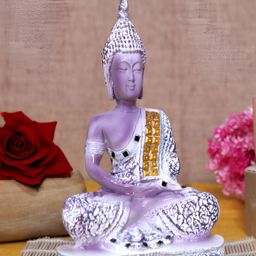 GW CREATIONS Purple & White Buddha Idol Showpiece-image-70