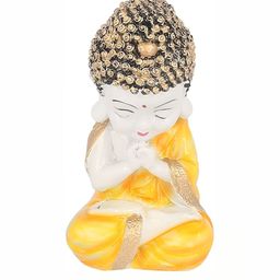 GW CREATIONS Yellow & White Buddha Idol Showpiece-image-73