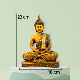 GW CREATIONS Yellow & Gold-Toned Buddha Idol Showpiece-picture-26