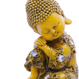 GW CREATIONS Yellow Buddha Idol Showpiece-image-78