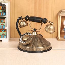 EXIM DECOR Gold-Toned & Black Antique Dummy Telephone Showpiece-image-95