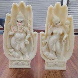 VAMIKA HANDICRAFTS Cream 2 Pieces Ceramic MediumReligious Idol Showpieces-image-89