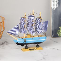 MARKET99 Blue Marine Nautical Sailing Boat Showpiece-34