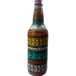 INDIA MEETS INDIA Navy Blue & White Glass Warli Bottle Curio Showpiece-image-13