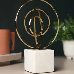 Decor de Maison Gold-Toned & White Seamless Circle Small Curio Showpiece-image-83