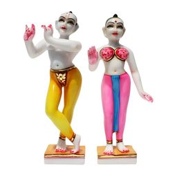krishnagallery1 White & Yellow Radha Krishan Murti Showpiece-image-44