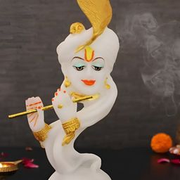 krishnagallery1 White & Yellow Religious Marble Idol Showpiece-image-85