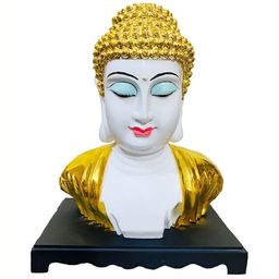 krishnagallery1 White & Gold Toned Marble Religious Idol Showpiece-image-110