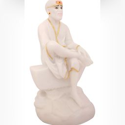 krishnagallery1 White & Gold-Tone Religious Marble Idol Showpiece-image-67