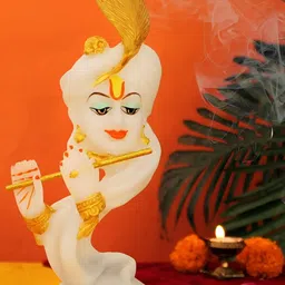 krishnagallery1 White & Gold Toned Religious Idol Showpiece-image-87