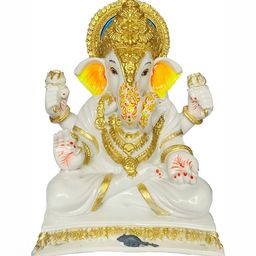 krishnagallery1 White & Gold toned Polyresin Religious Idol Showpiece-image-84