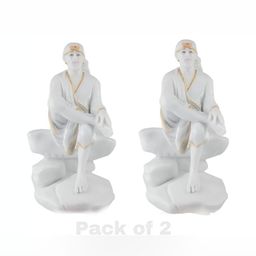 krishnagallery1 White & Gold Toned 2 Pieces Marble Religious Showpiece-image-22