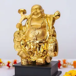krishnagallery1 Gold Toned Metal Medium Fengshui Showpiece-image-62