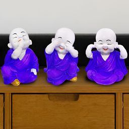 GW CREATIONS Blue & White 3Pcs Fengshui Idol Showpiece-image-12