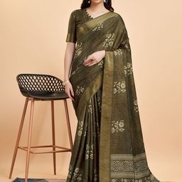Mitera Floral Printed Zari Pure Silk Saree-image-62