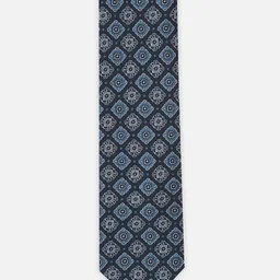 Van Heusen Men Navy Blue & Off White Printed Skinny Tie-picture-25