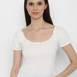AMERICAN EAGLE OUTFITTERS Women White Slim Fit T-shirt-picture-18
