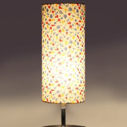 Devansh White & Pink Steel Table Lamp With Floral Printed Cotton Shade-14