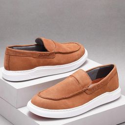 Ruosh Men Textured Suede Comfort Insole Slip-On Sneakers-1