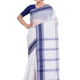 PuJoy Ethnic Motifs Woven Design Pure Cotton Taant  Saree-picture-38