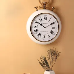 Decor de Maison White & Black Printed Round Contemporary Wall Clock-image-99