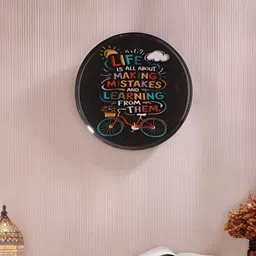 Homspurts Black & Red Round Printed Wall Plate-picture-32