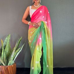 Mitera Georgette Embroidery Work Saree-image-48