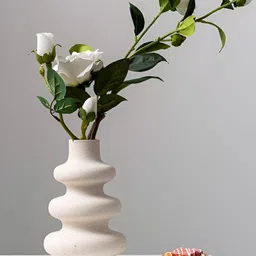 ArteCasa White Ceramic 3 Tier Vase-51