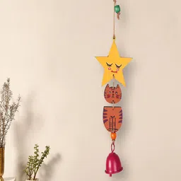 AAKRITI ART CREATIONS Brown & Yellow Kitty Wind Chime-image-55
