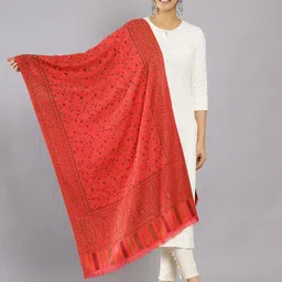 HANDICRAFT PALACE Floral Woven Design Woollen Shawl-40