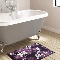 OBSESSIONS Mauve Abstract Anti-Skid 1800 GSM Bath Rugs-7