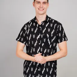 LOUIS MONARCH Men Regular Fit Spread Collar Abstract Printed Cotton Casual Shirt-picture-15