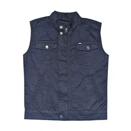 Gini and Jony Boys Typography Printed Mandarin Collar Cotton Open Front Jacket-picture-19