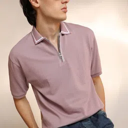 Campus Sutra Men Solid Polo Collar Cotton T-shirt-image-46