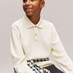 H&M Waffled Jersey Polo Shirt-image-107