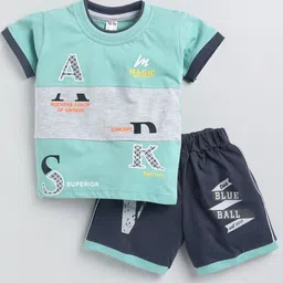 TINY BINY Boys Printed Round Neck Pure Cotton T-shirt With Shorts-image-25