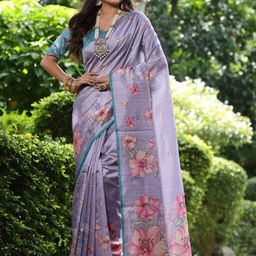 Anouk Woman Floral Zari Tussar Silk Saree-picture-25