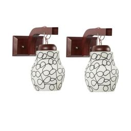 Somil Premium Designer Glass Wall / Night Lamp Elegant & Stylish Dcor Accent for Modern Interiors, color- Black, White, Size:- 19 X 29 X 29.5 CM-image-97