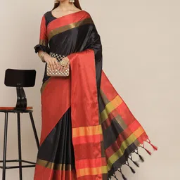 KAVINDI Colourblocked Zari Banarasi Saree-picture-16
