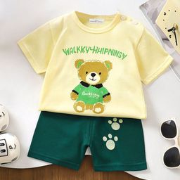FOREVER FRIDAY Boys Printed Short Sleeves Pure Cotton T-shirt With Shorts-picture-17