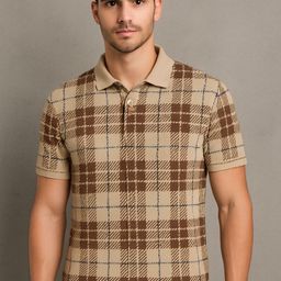 SZN Men Checked Polo Collar Moisture Wicking T-shirt-image-67
