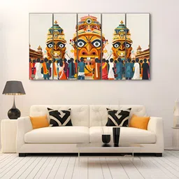 The Castle Decor Red & Yellow 5 Pieces Abstract Wooden Wall Arts-image-39
